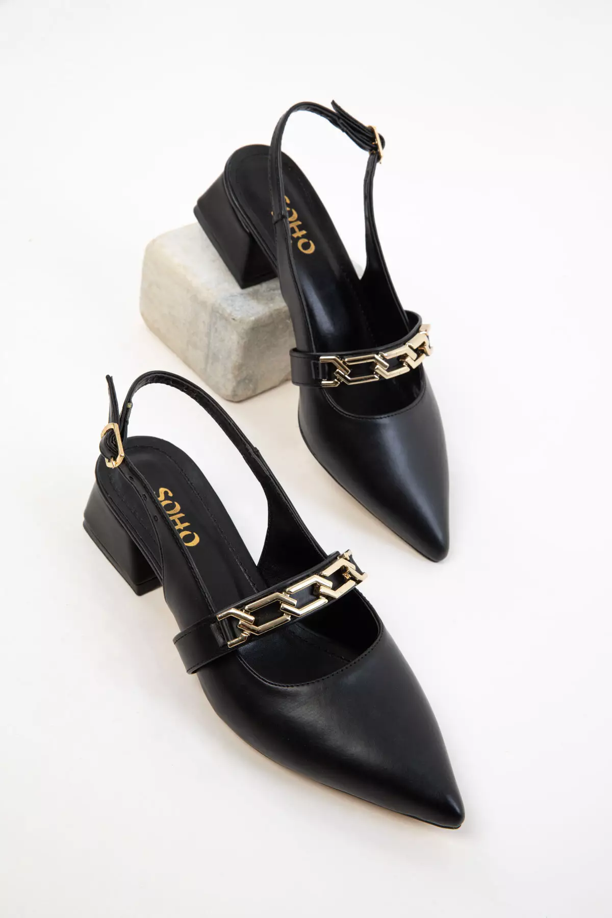 Black Women's Classic Heeled Shoes 20672