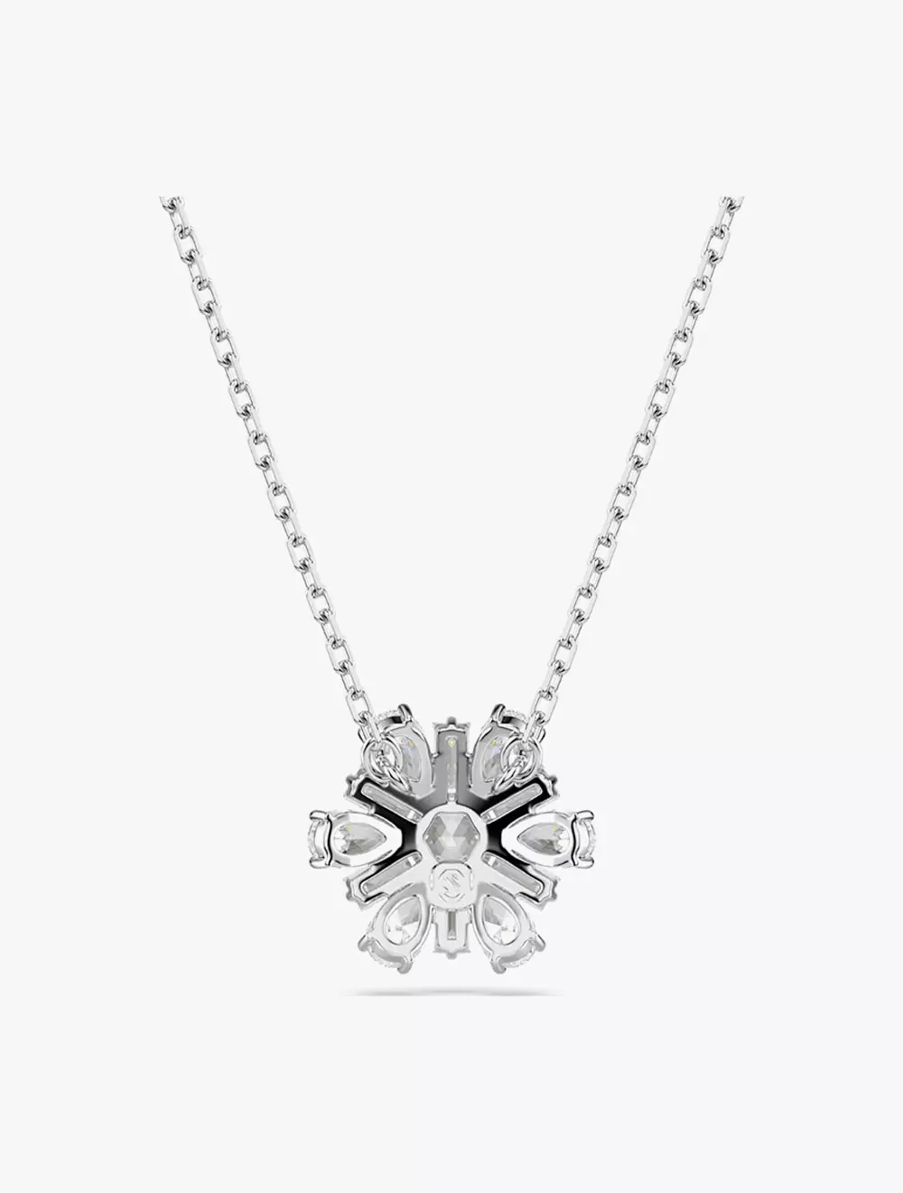 Idyllia Pendant, Mixed Cuts, Snowflake, White, Rhodium Plated - White