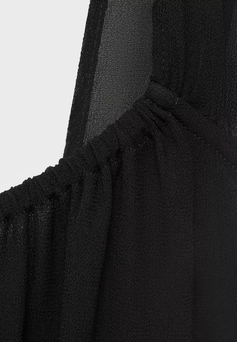 Short Dress With Ruched Neckline