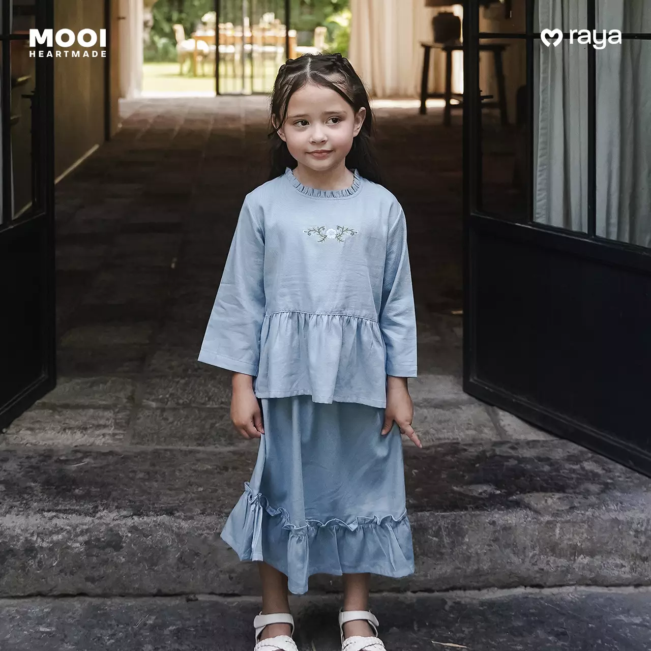 Mooi Setelan Anak Perempuan Raya Collection Ghina Tunik Set V1 - Lilac