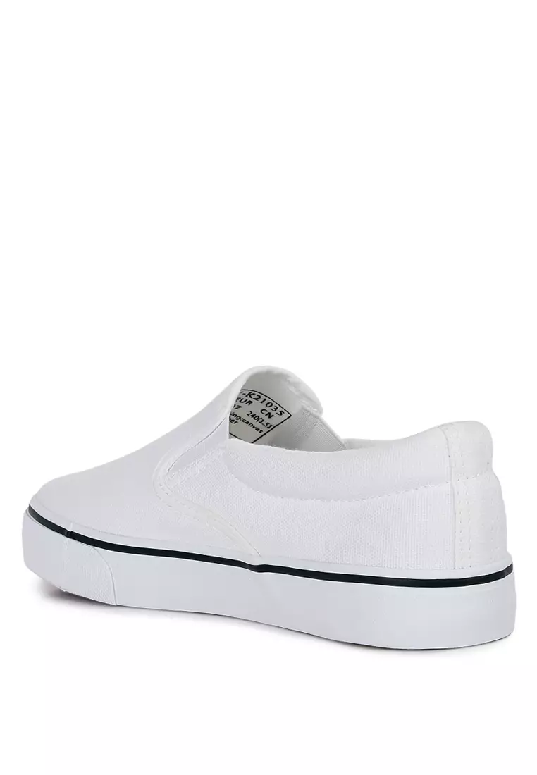 Canvas white slip on shoes hotsell