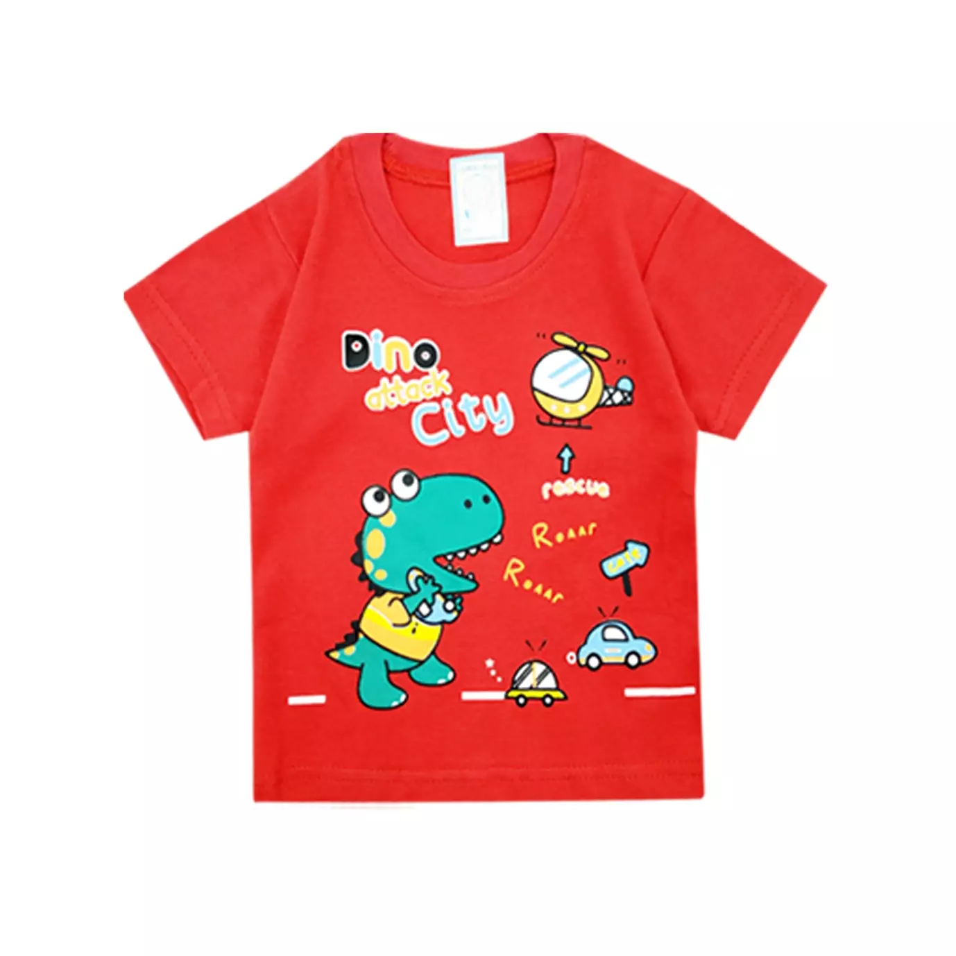 Wakakids Baju Bayi Anak Laki Laki Setelan Celana Kaos Usia 6 Bulan Hingga 12 Bulan Motif Dino 2949 Merah