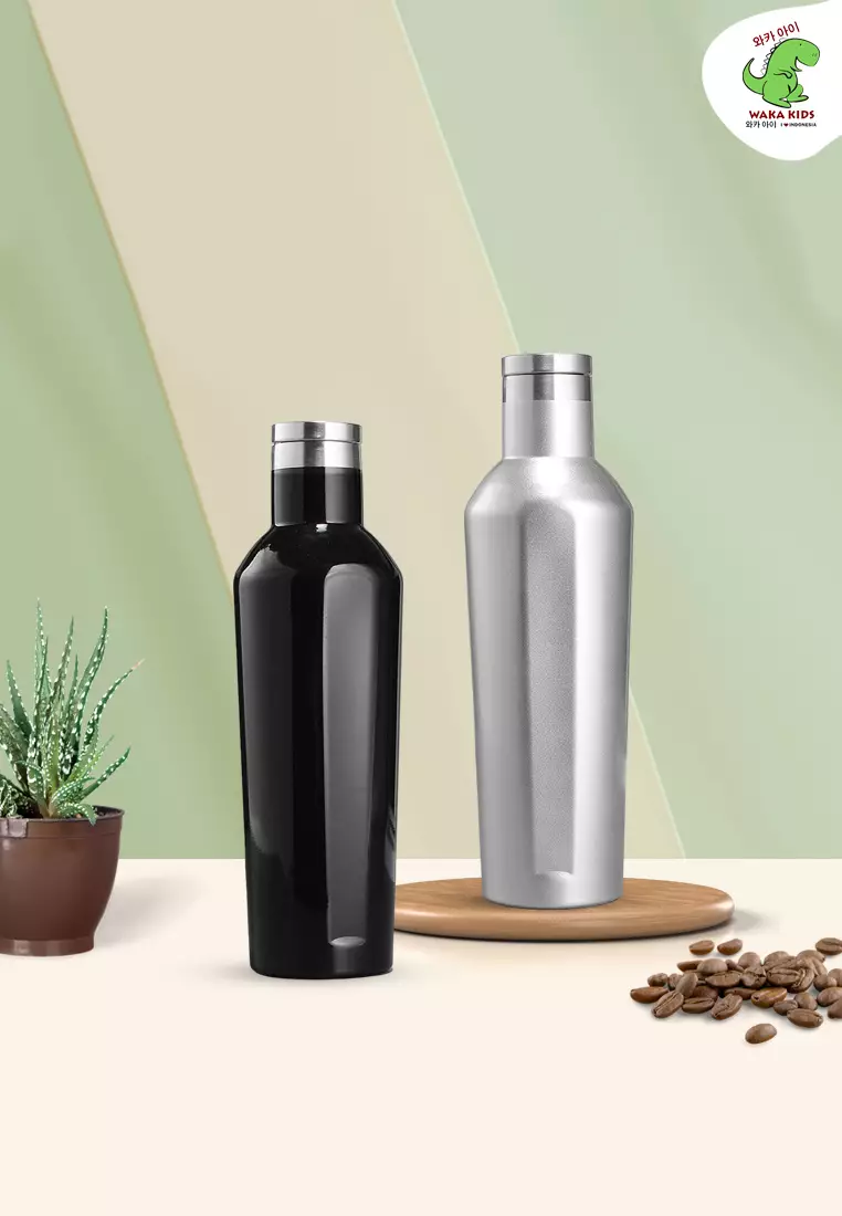 Wakakids Botol Minum Termos Stainless Steel Tumbler Premium Simple Polos Glossy Vacuum Insulated 500ml K132 Venjr Navy
