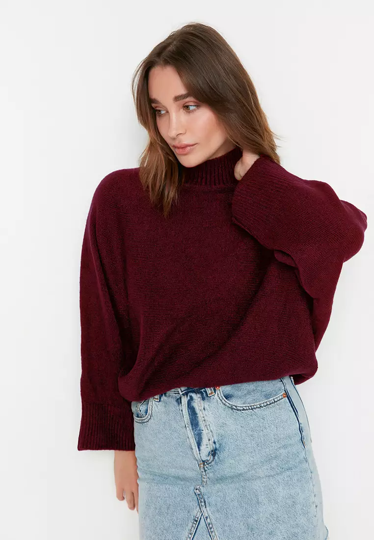 Soft Textured Wide Pattern Knitwear Sweater