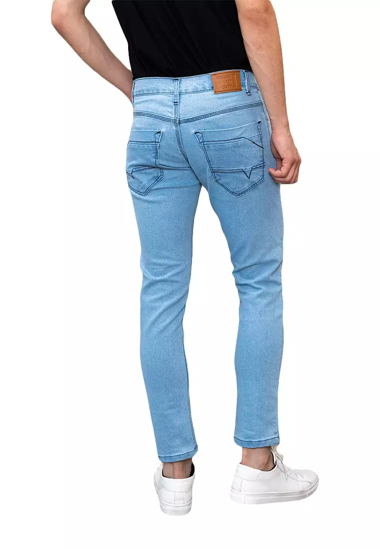 Celana panjang Jeans Slim Fit biru muda denim pants pria houseofcuff