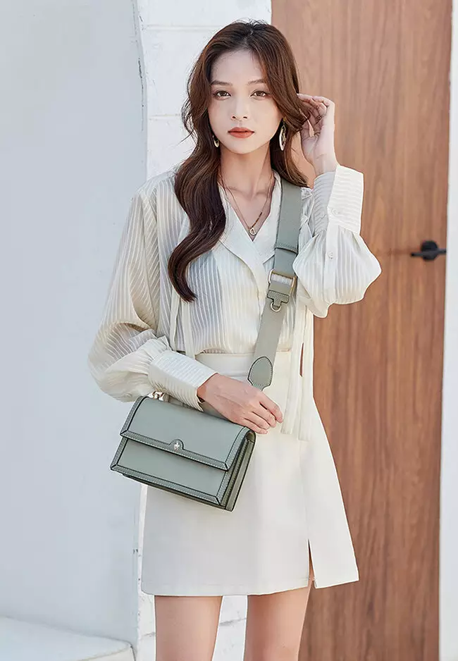Flap Shoulder Bag / Sling Bag / Crossbody Bag - Green