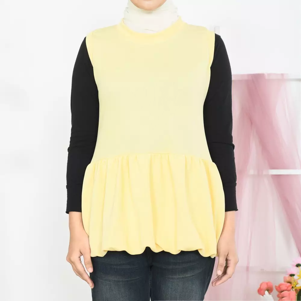 Fhia Balloon Top - Kutung Soft Yellow M19681 R28S5