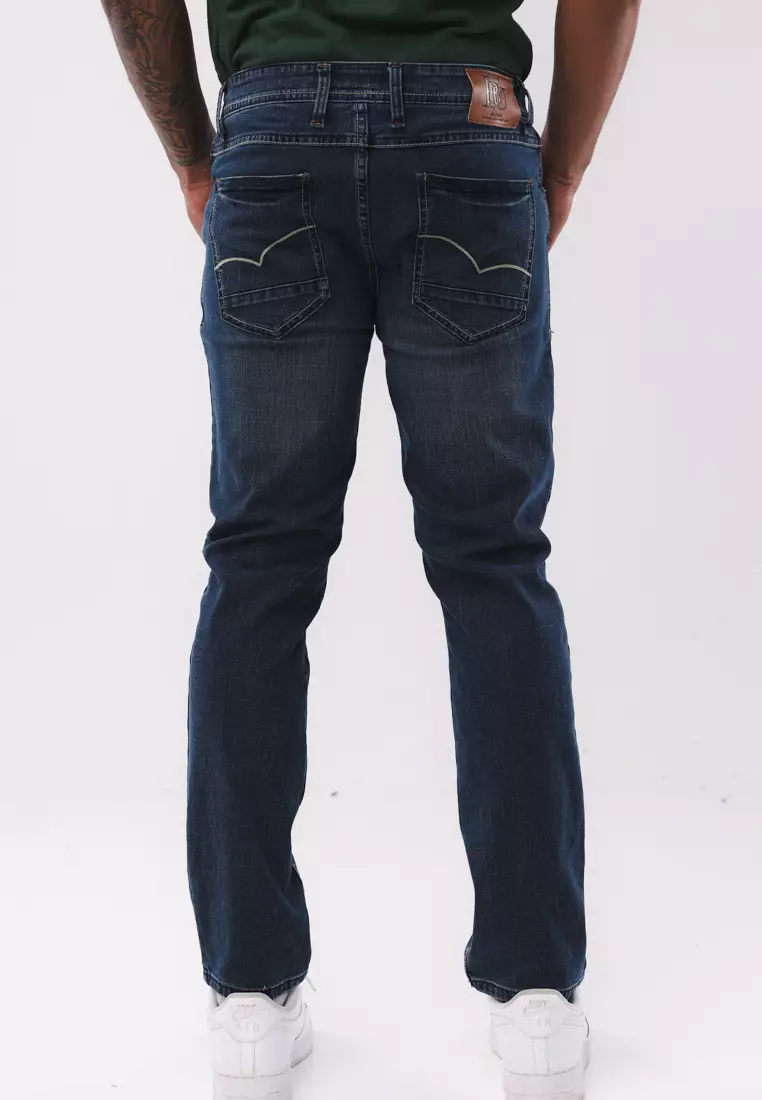 Denim Long Pants Slim Tapered Fit Stretch