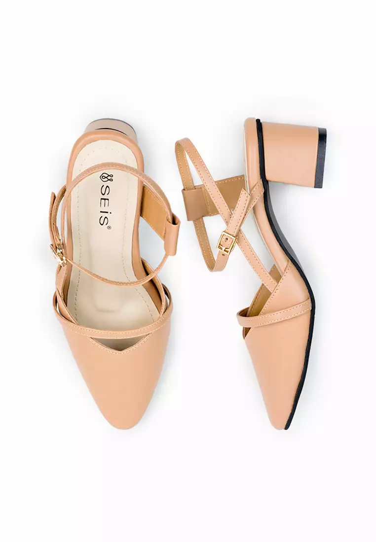 SEIS Yura Mules Heels Wanita | Slingback Hak 5 cm