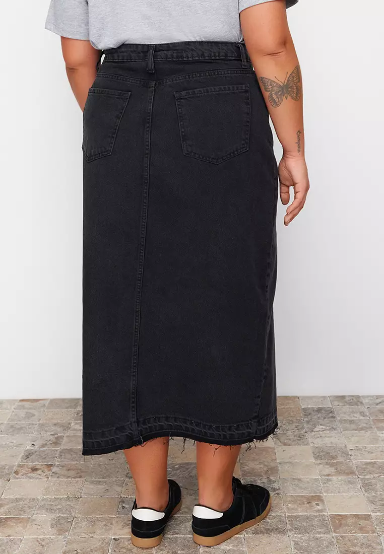 Classic Denim Midi Skirt