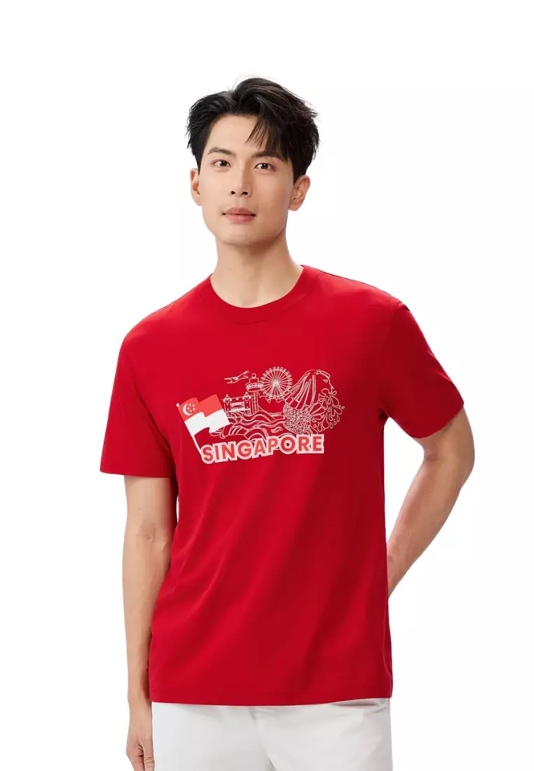Giordano Men NDP 2026 Collection Slim Fit Crew Neck Printed T-Shirt (Singapore National Day Parade Collection)