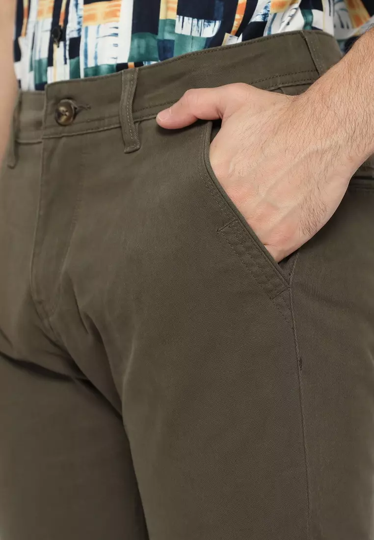 POLICE Celana Chino Panjang Cotton Premium Regular Fit Pria