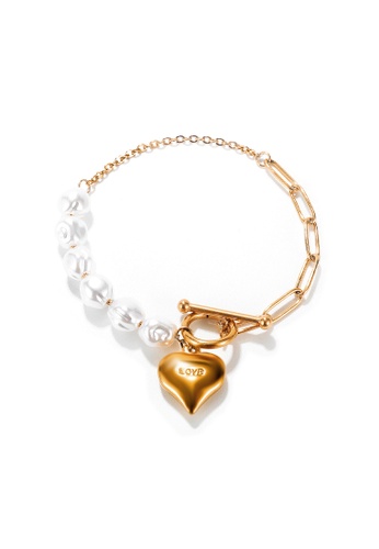 CELOVIS gold CELOVIS - Margaux "Love" Pendant with Pearls Toggle Clasp Bracelet in Rose Gold 9F2BBAC0A0D808GS_1