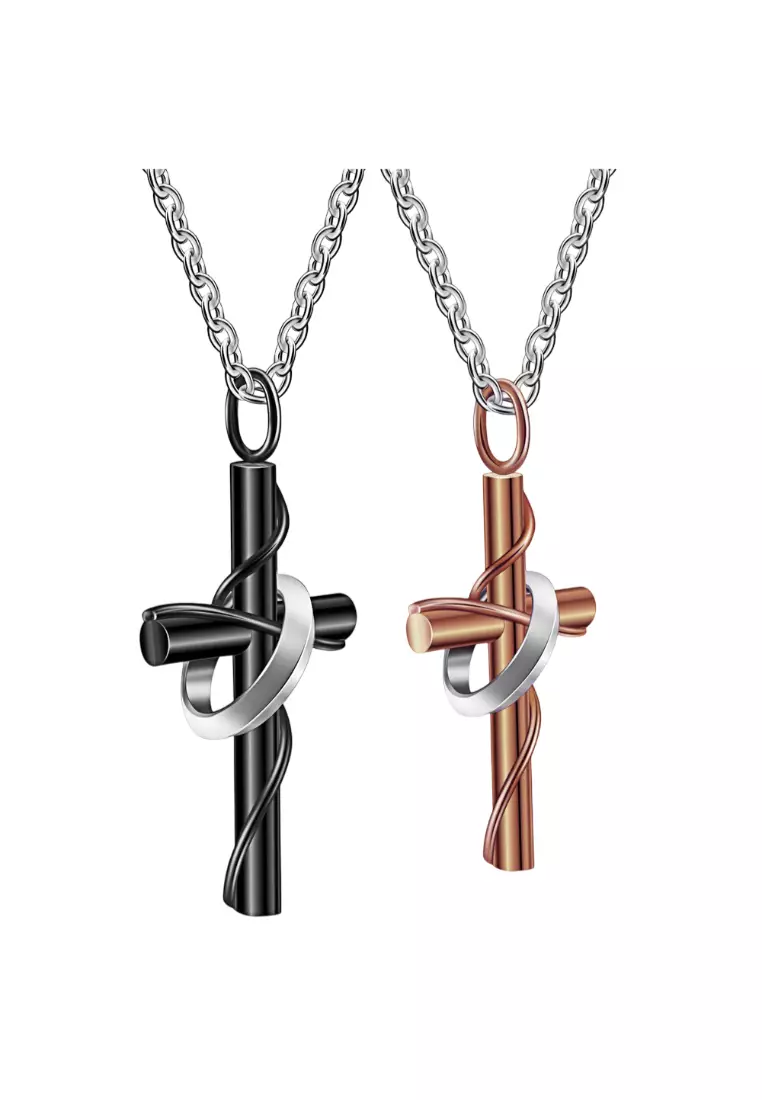 OPCHIC Couple Black And Gold Cross Chain 2025 | Buy OPCHIC Online ...