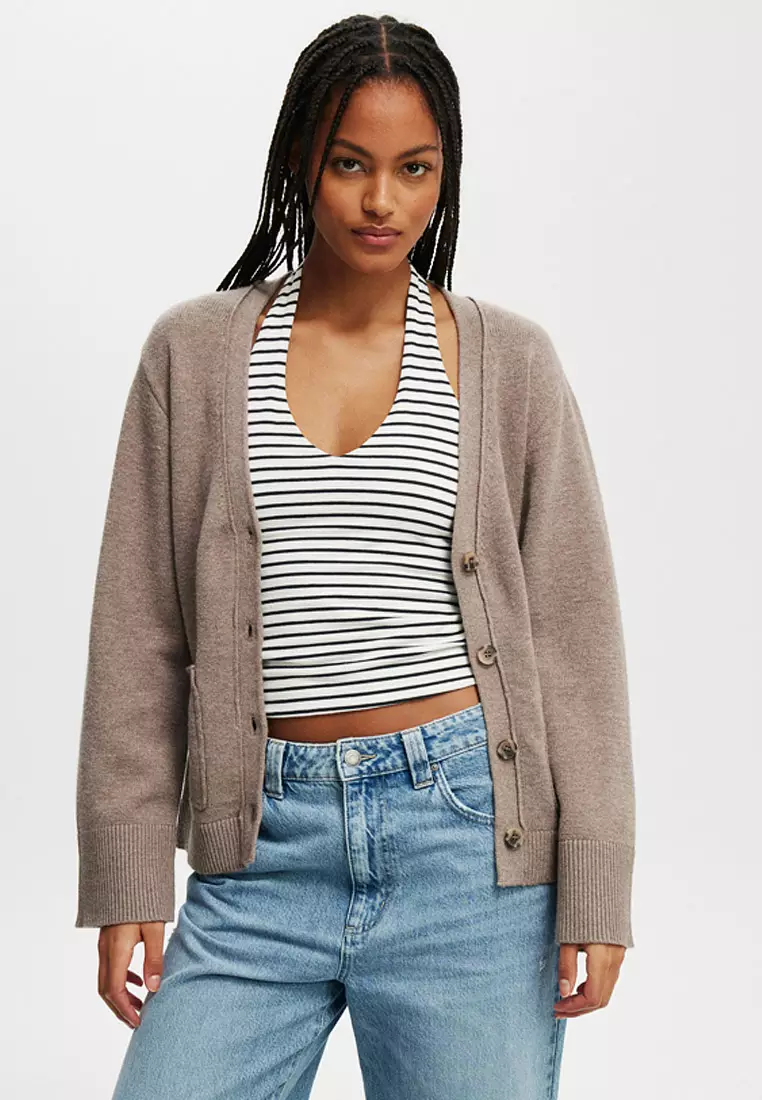 Thick cotton cardigan cheap