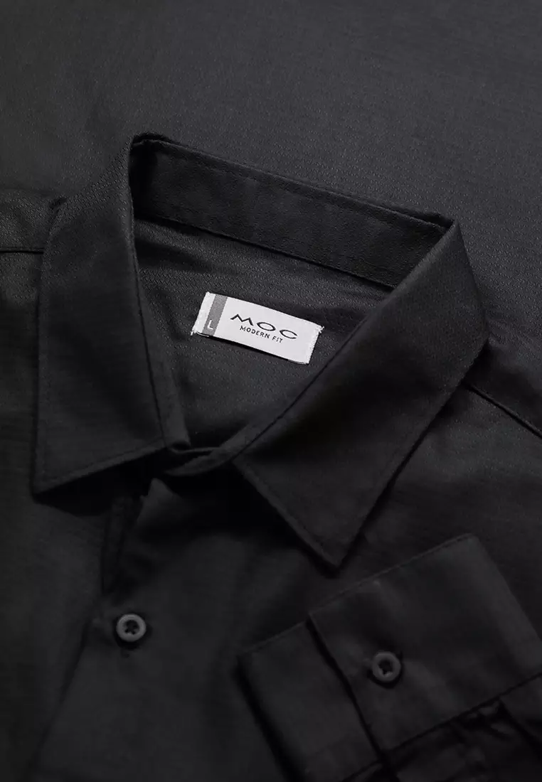 MOC - Kemeja Polos Pria Lengan Panjang Nicola - Black