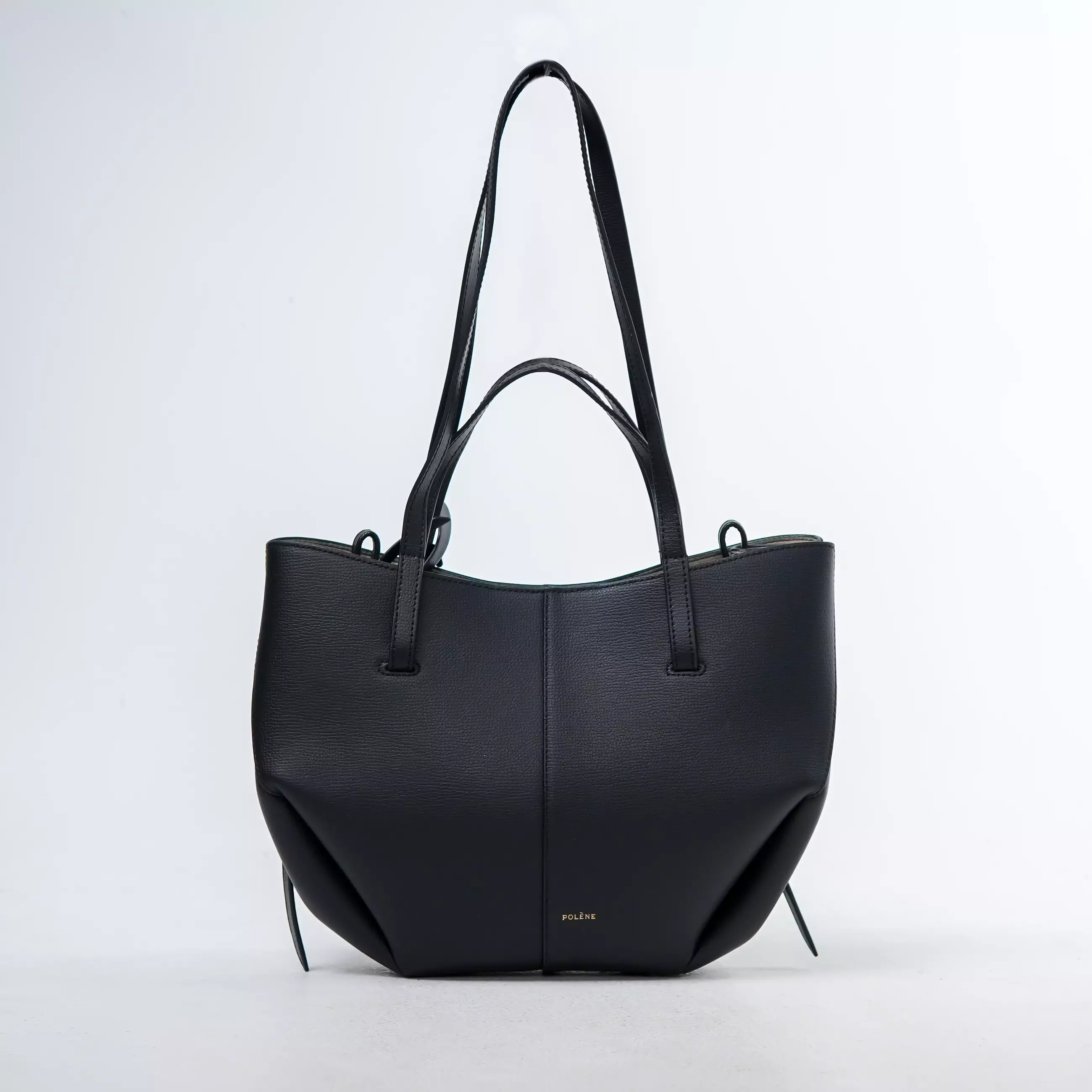 Tas POLENE CYME BLACK TOTE BAG WITH POUCH MINI 100% ORIGINAL