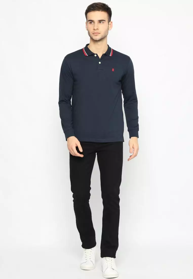 Matsuda Kaos Polo Shirt Lengan Panjang Pria Kerah Kasuga