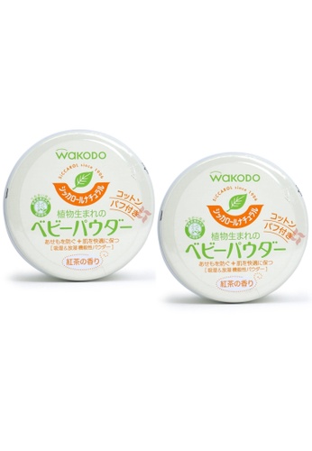 網上選購wakodo Wakodo 和光堂 嬰兒純植物性綠茶爽身粉 2pcs X 1 G Zalora香港