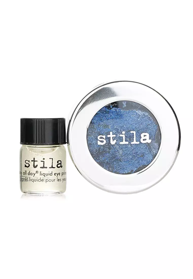 STILA - Magnificent Metals Foil Finish Eye Shadow With Mini Stay All Day Liquid Eye Primer - Metallic Cobalt 2pcs