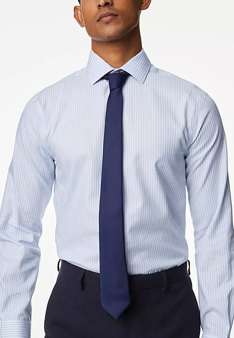 Regular Fit Non Iron Pure Cotton Striped Shirt