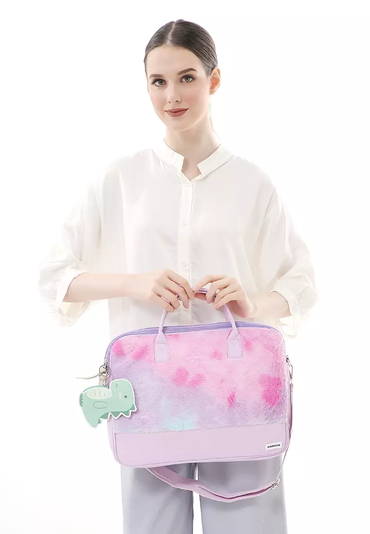 Shania Laptop SlingBag Fluffy Purple Pink With Mini Pouch -  Purple 5 Dino