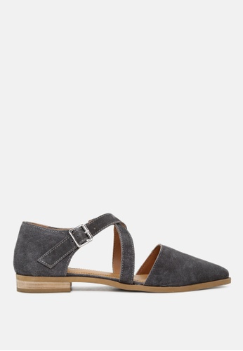 Rag & CO. grey Pointed Toe Leather Flat Shoe 84EF6SHD051BF5GS_1
