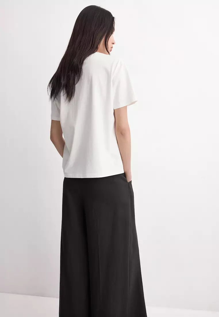 Floral-Embroidered Cotton T-Shirt