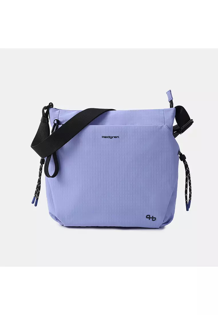 Hedgren Makoto - Sac Bandoulière Carré Crossover Unisexe - Taille Unique, 25x25x8 Cm, Rose Élégance / Noir