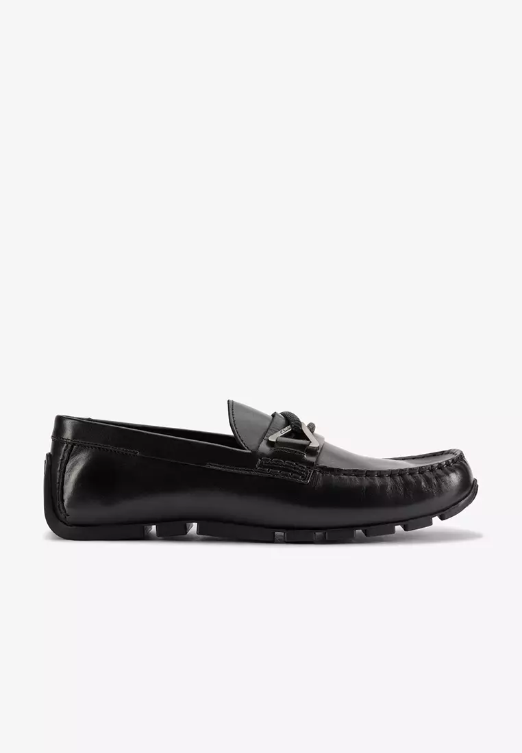 Discount on Clarks  shoes - SKU: Oswick Trim Moccasin Black