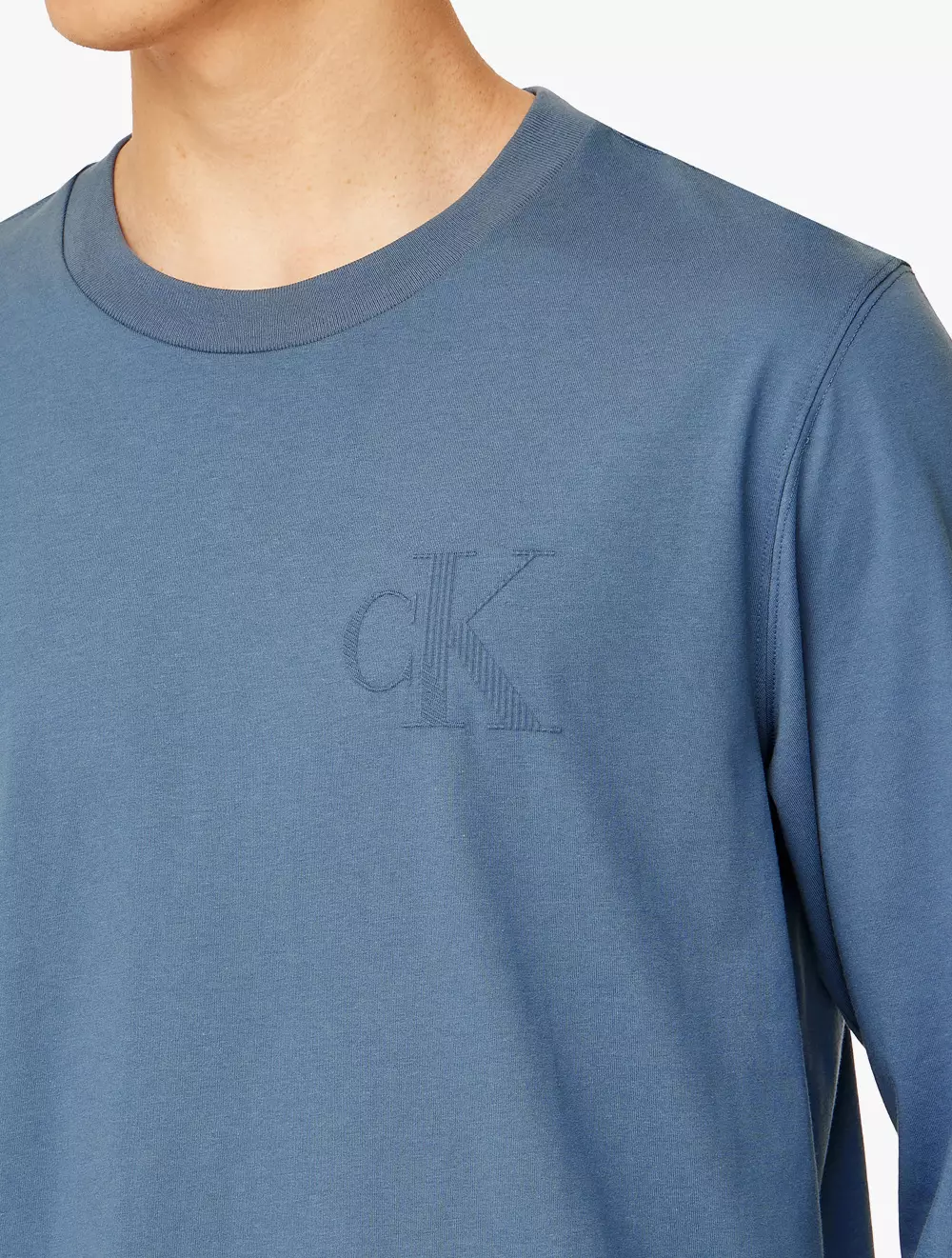 Calvin Klein Jeans - Relaxed Long Sleeve Fashion Graphic T-Shirt - Blue - blue
