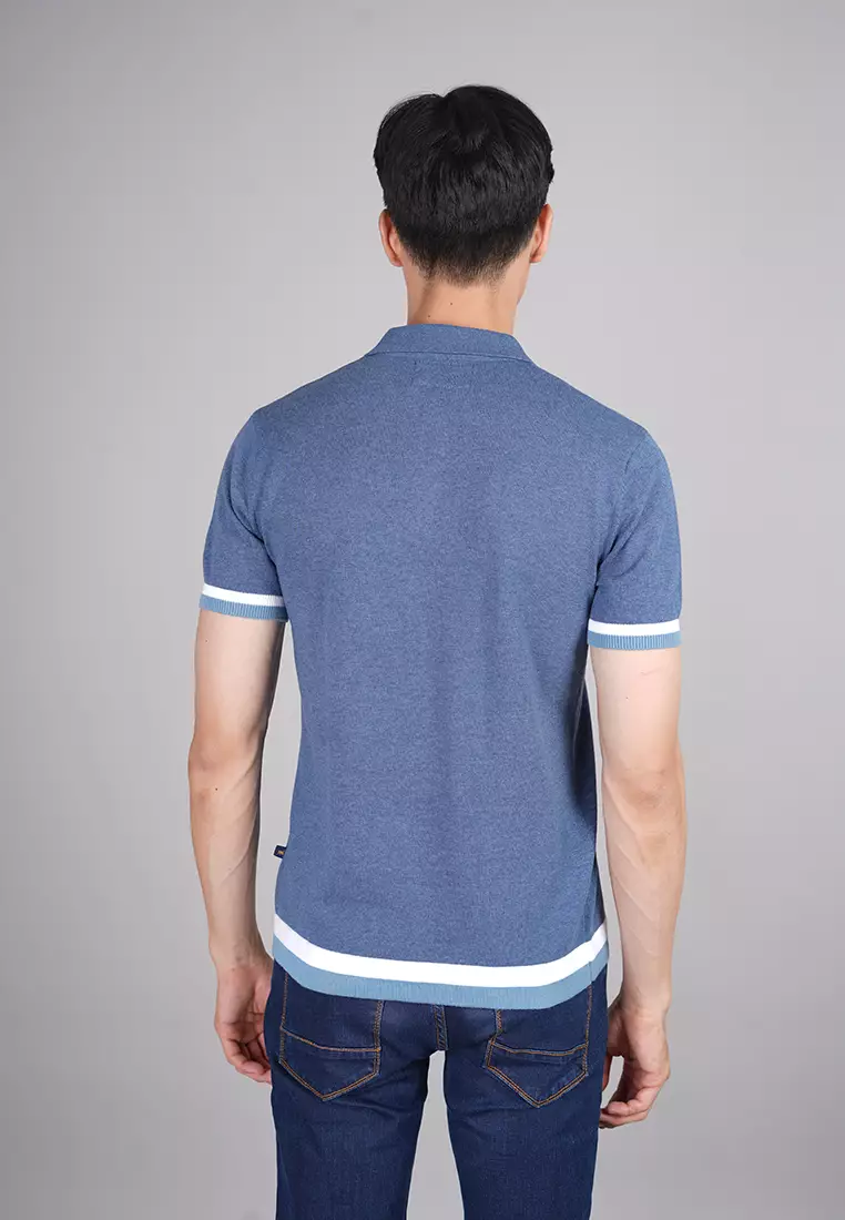 Johnwin - Polo Sweater - Kaos Polo - Bahan Sweater - Putih ASW