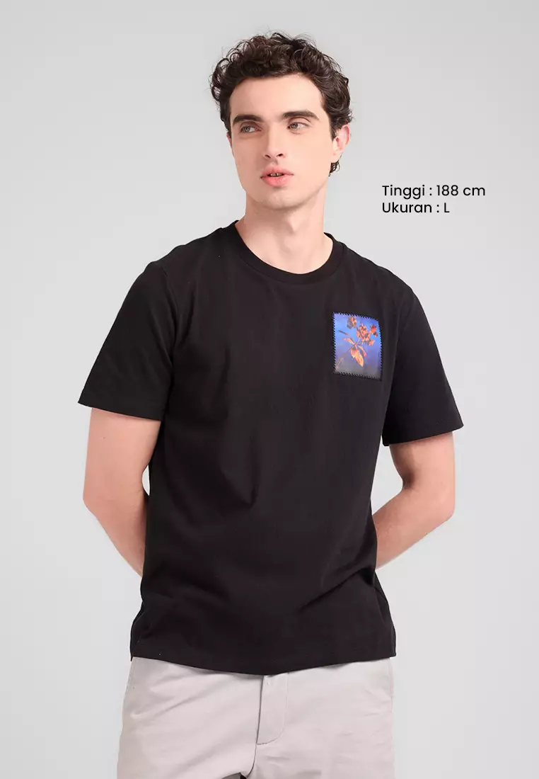 MANZONE - Kaos Lengan Pendek Pria Heat Slim Fit - Black Colour Black