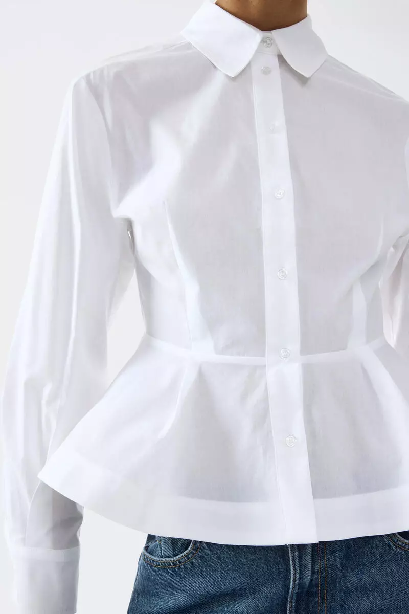 Poplin peplum shirt