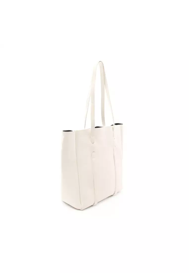 White tote bag online leather