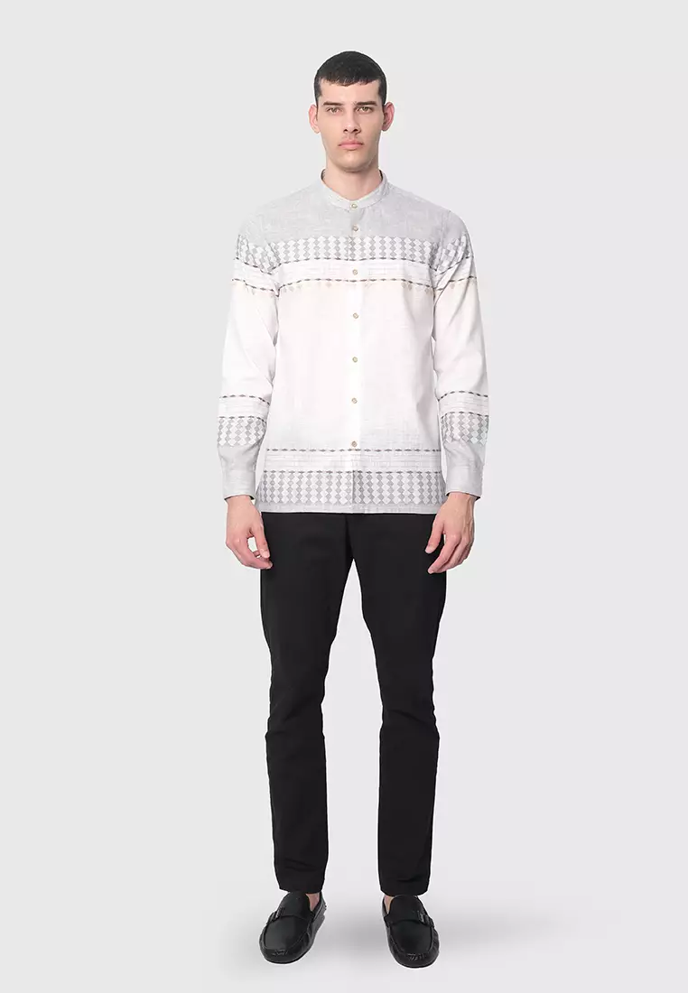 MOC Kemeja Koko Lengan Panjang Pria YAHYA-WHITE