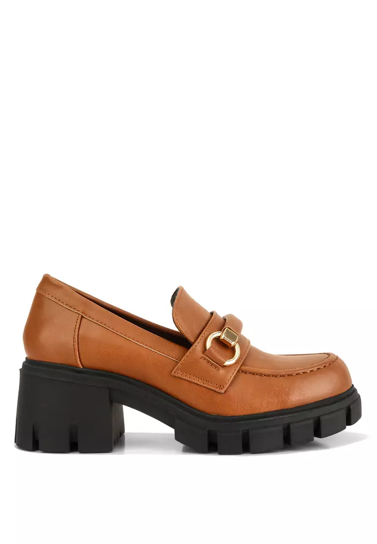 Discount on London Rag  shoes - SKU: Tan Chunky Platform Loafers