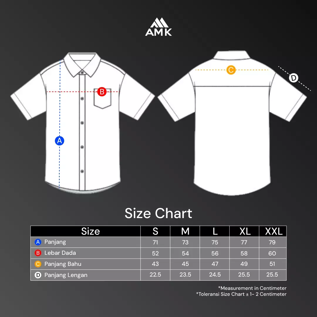 AMK Kemeja Pria Lengan Pendek SHS Eiffel Ss White