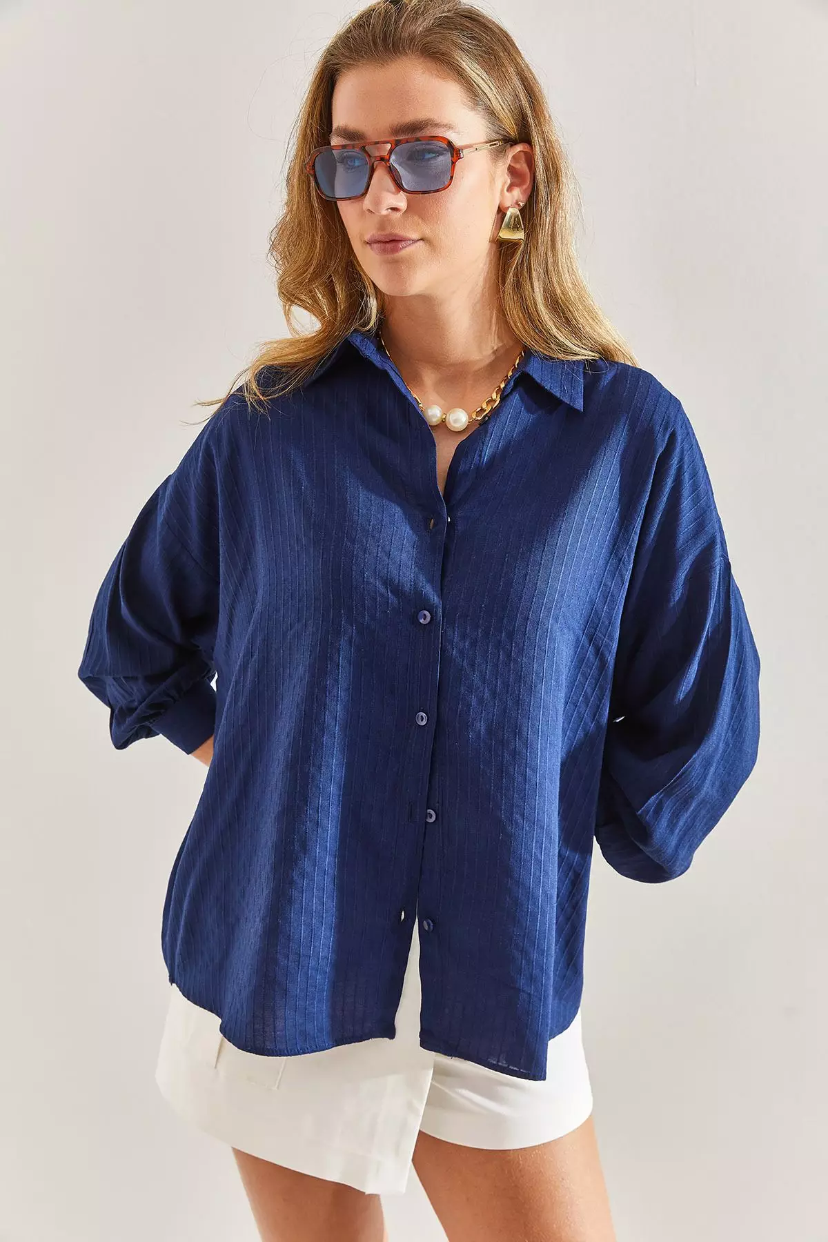 Women's Jacquard Linen Shirt 60171028