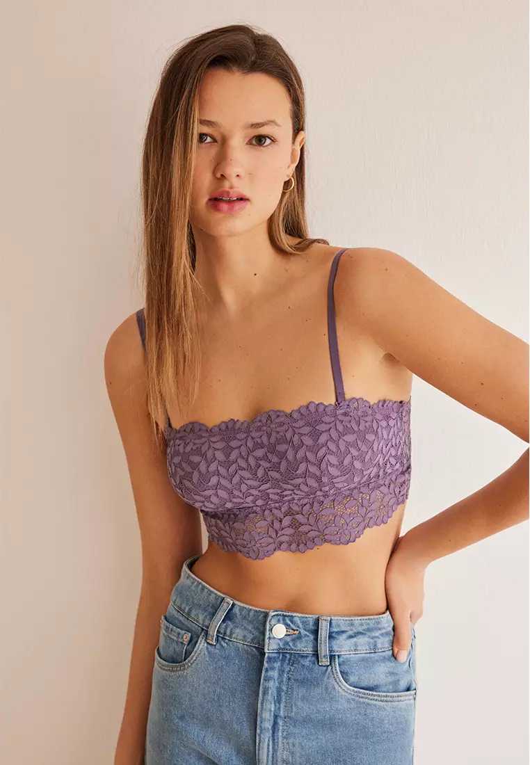 Purple Lace Bandeau Bralette
