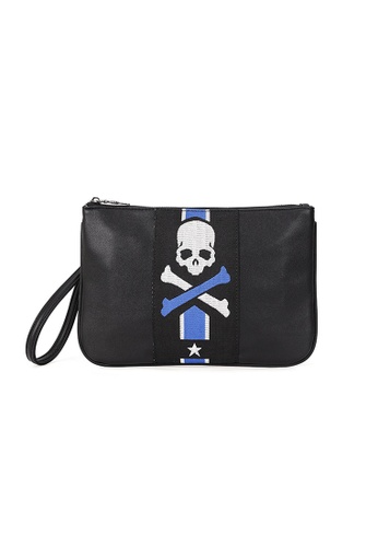 Lara black Men's Skull PU Leather Underarm Bag and Clutch (Handbag) - Black DF4CCAC69EFA32GS_1