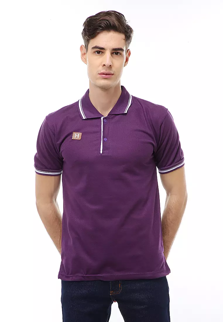 Jack Atasan Formal T-Shirt Kaos Kerah Polo Pria Short Sleeve Material Cotton ORIGINAL - Dark Purple