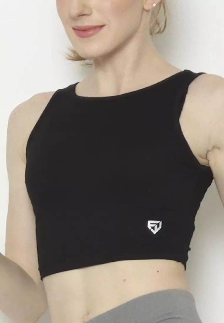 FITWEAR - DARLA VEST CROPTOP - BLACK