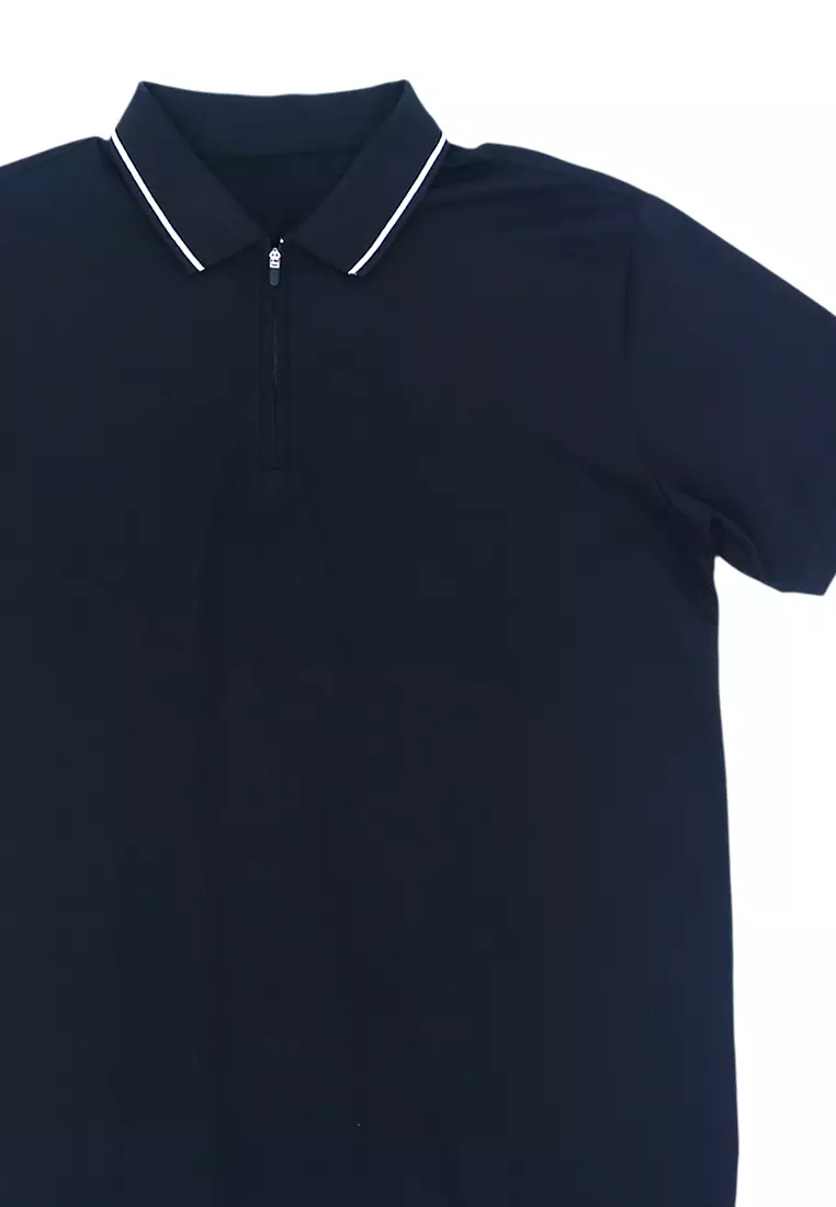 Men's Dry Fit Zipped Poloshirt - Sky Captain