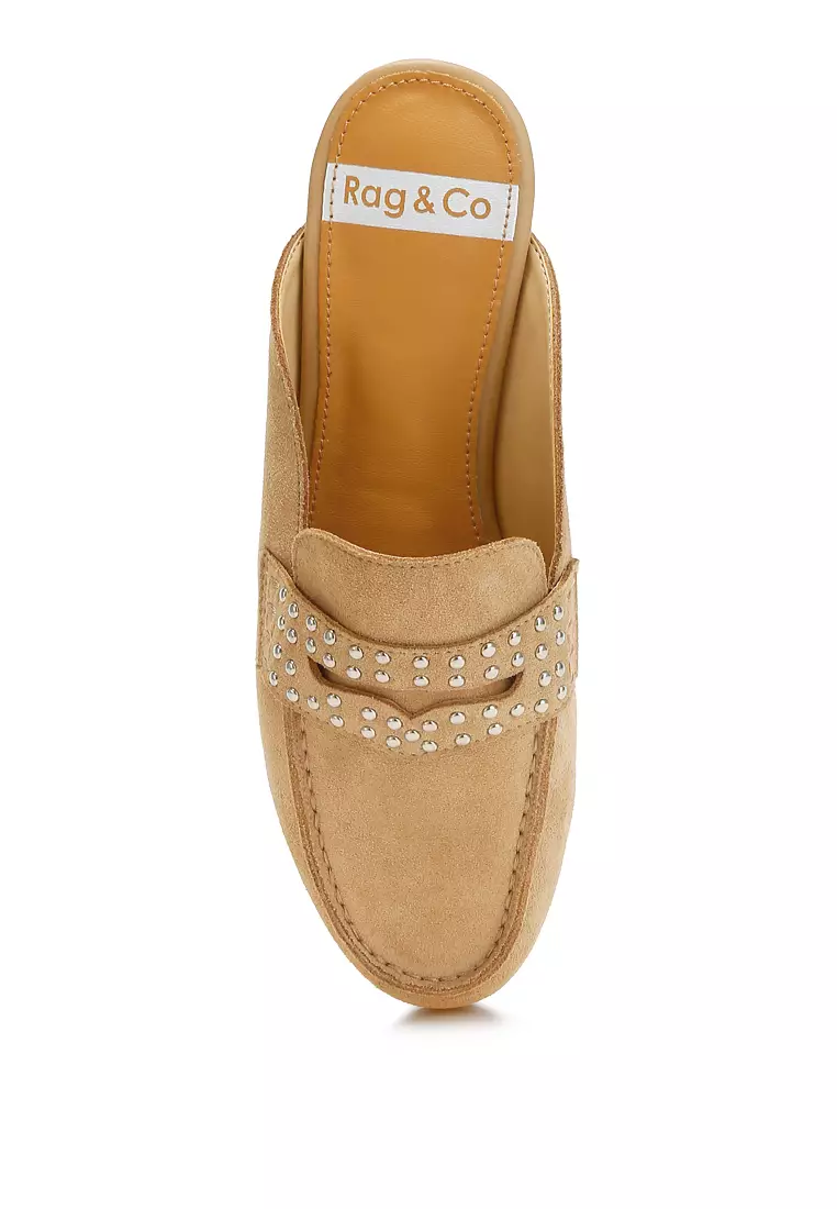 Keledai Tali Penny Berhiaskan Stud dalam Warna Krem