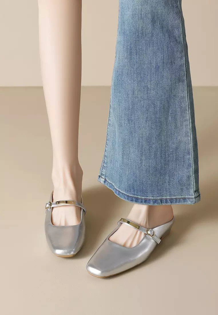 3CM Metal Buckle Strap Mules WW6579-1