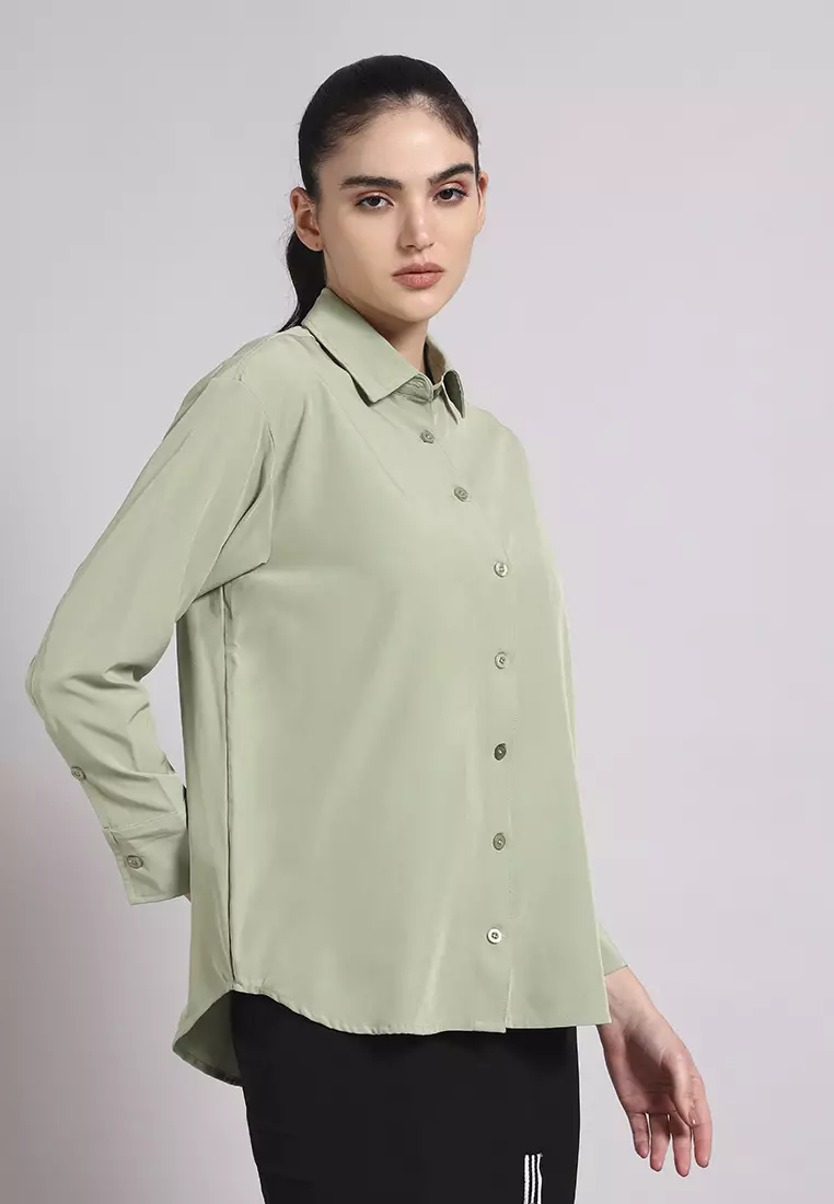 Women's SyncEase Oversized Green Shirt