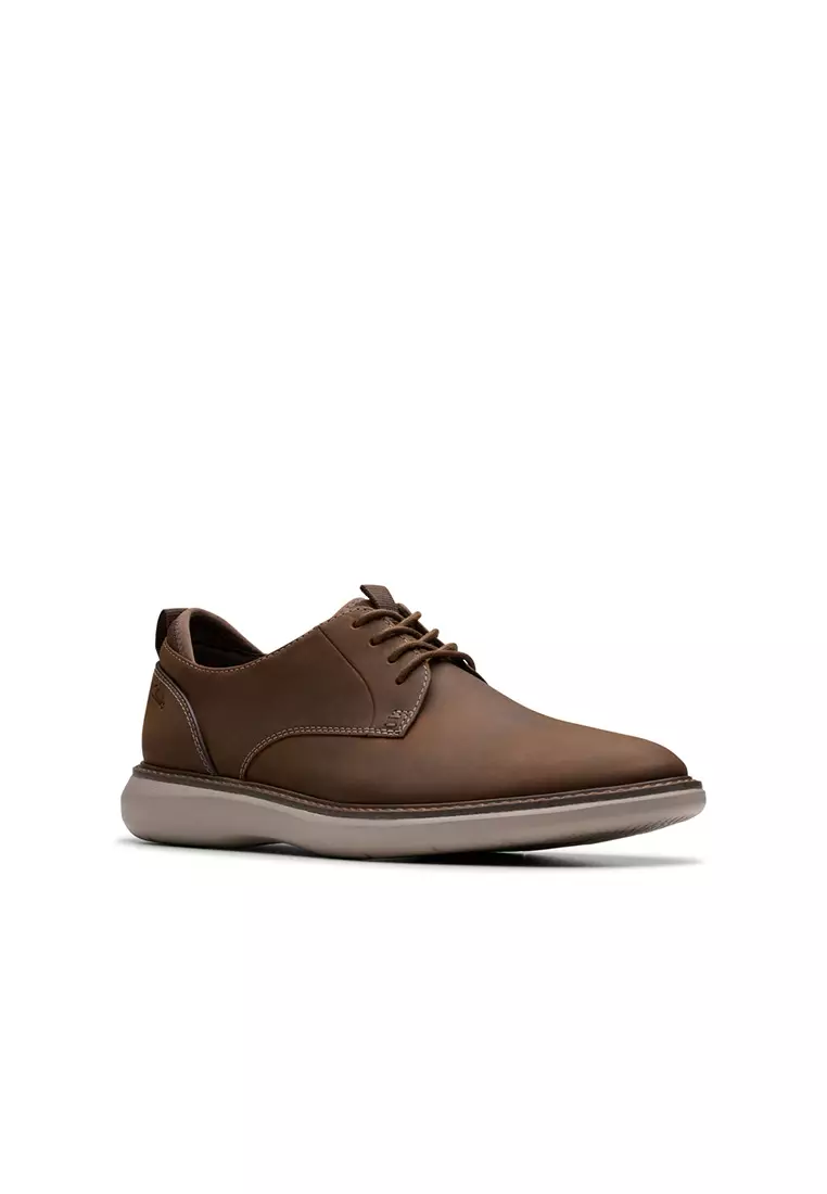 Mens Brantin Plain Derby Shoes - Beeswax Leather