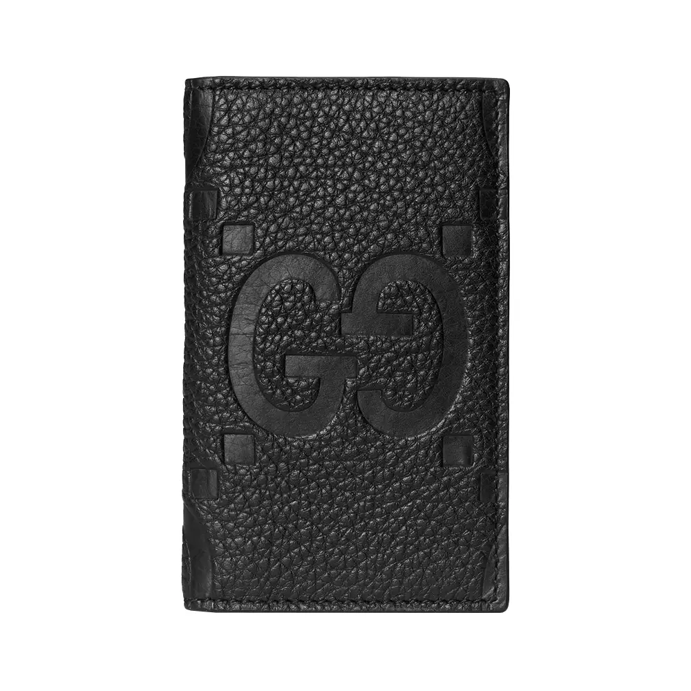Jual Gucci Maxi GG Card Case Grained Leather Black Original 2025
