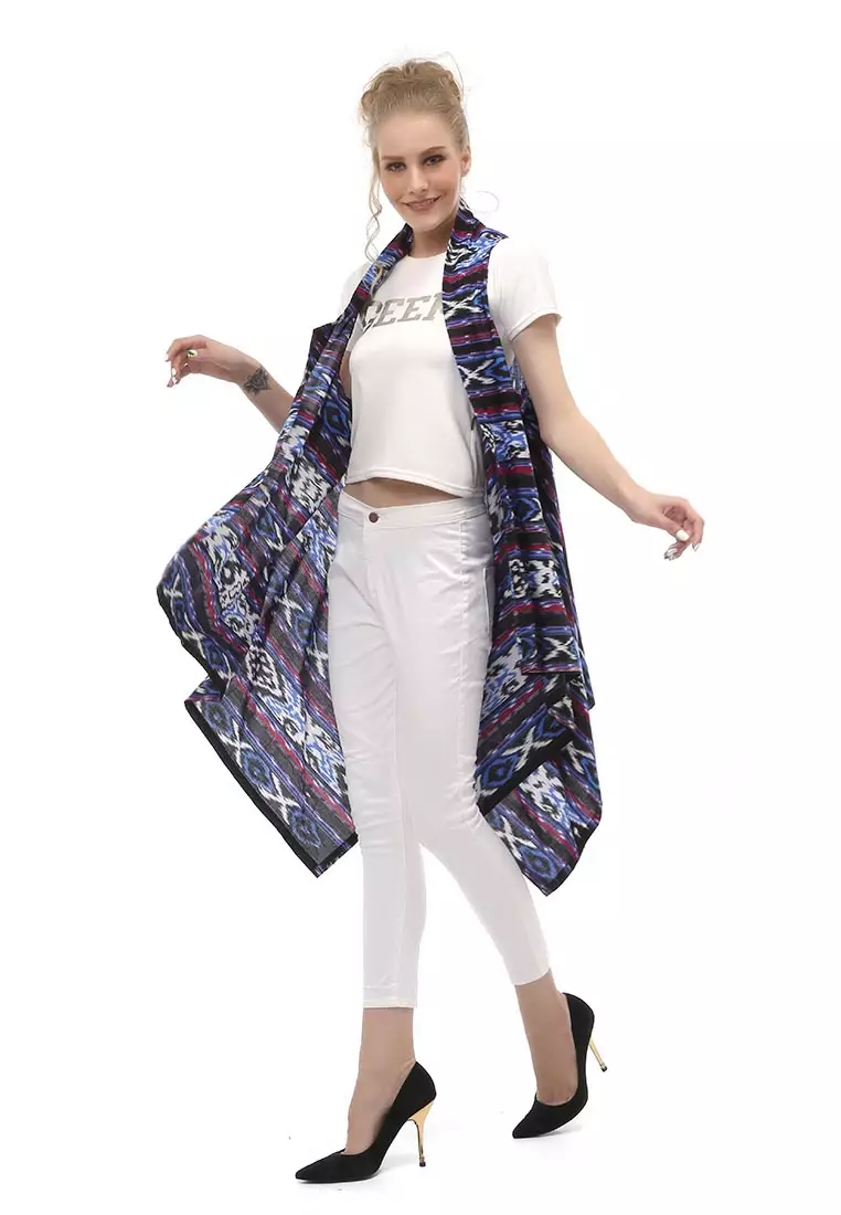Lynelle Batik Songket Wanita Model Outer Material Cotton ORIGINAL - Blue